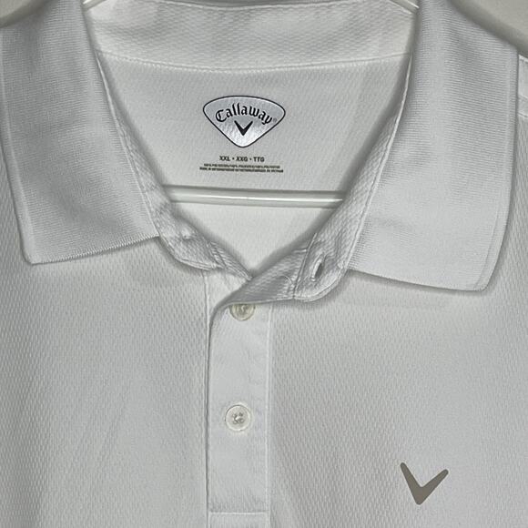 Callaway White Golf Polo Shirt Lightweight Performance Activewear Men Size XXL - Picture 4 of 5